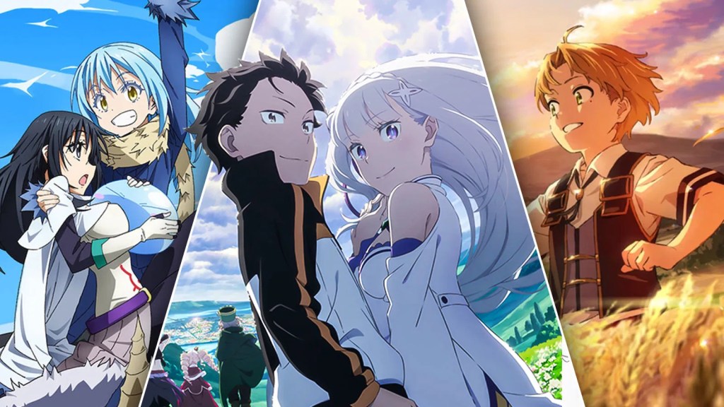 Montaggio con protagonisti di celebri anime isekai.