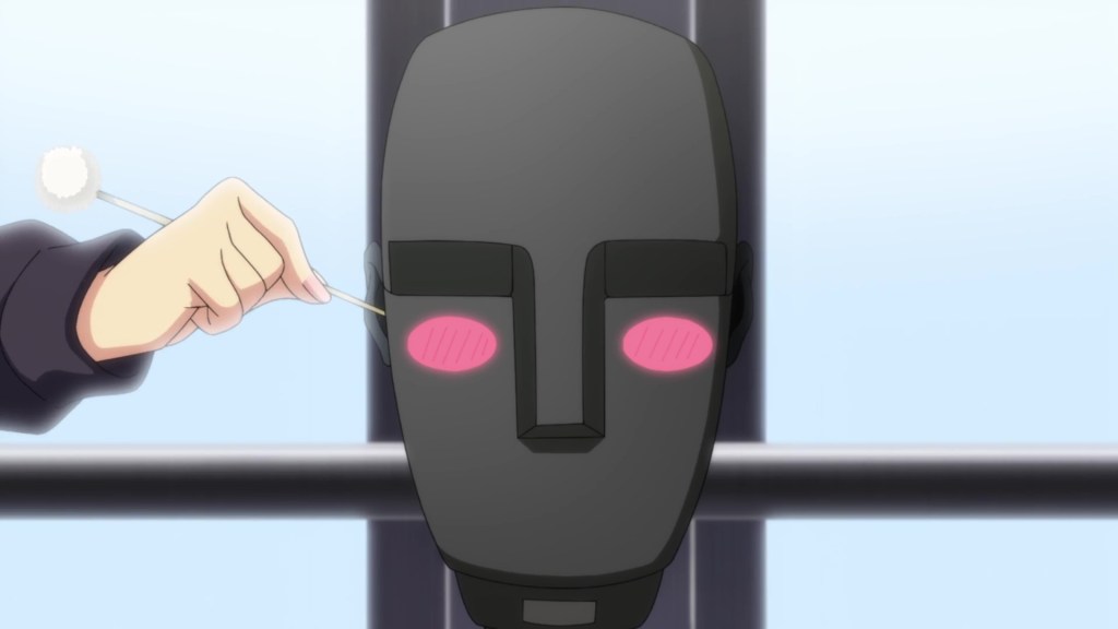 Frame dell'anime My Life After I Became a Dummy Head Microphone One Morning con il microfono dummy head.