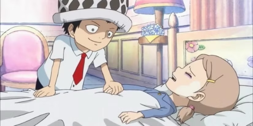 Trafalgar Law bambino accanto alla sorella Lami malata a Flevance.