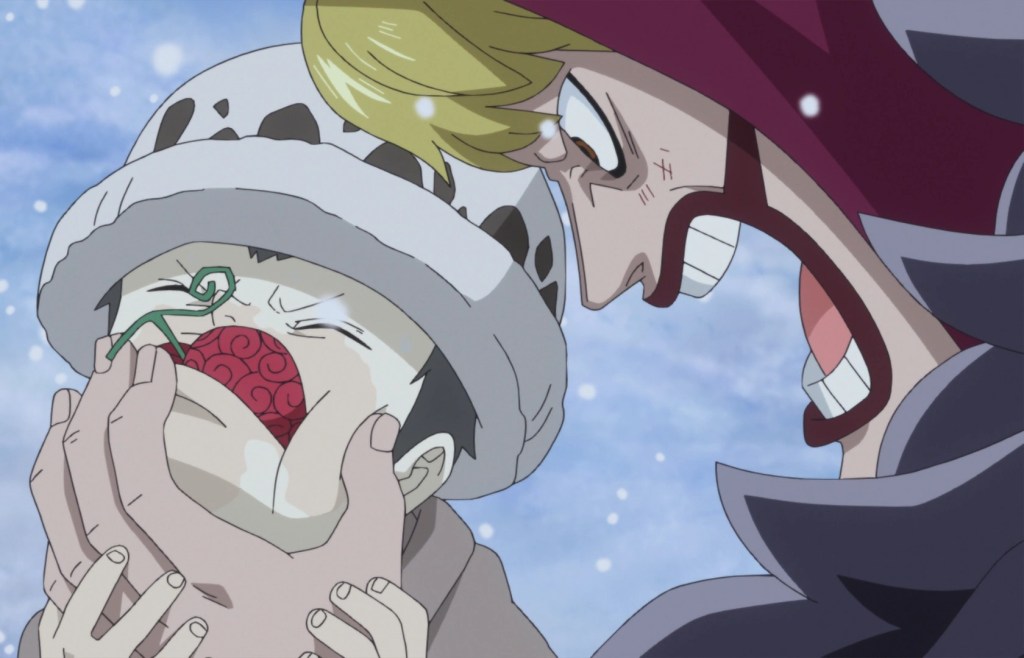 Corazon fa mangiare a Trafalgar Law l'Ope Ope no Mi.